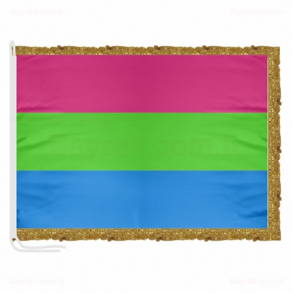Polysexuality Pride Saten Makam Bayrak