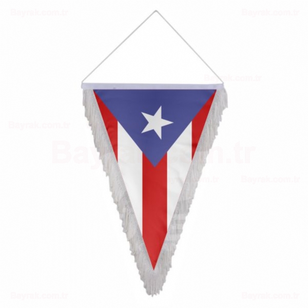 Porto Riko Üçgen Saçaklı Bayrak
