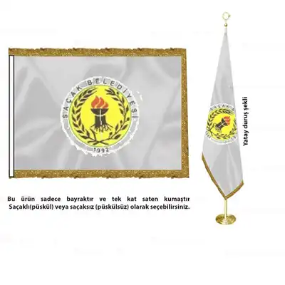 Saçak Belediyesi Saten Makam Bayrağı