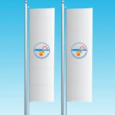 Samandağ Belediyesi Dikey Çekilen Bayraklar