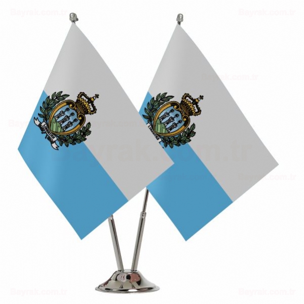 San Marino 2 li Masa Bayraklar