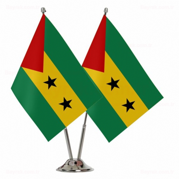 Sao Tome ve Principe 2 li Masa Bayraklar