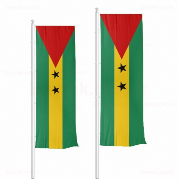 Sao Tome ve Principe Dikey Çekilen Bayrak