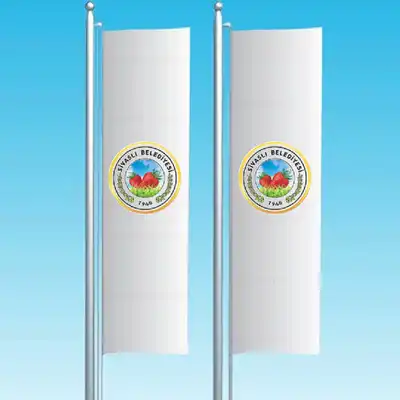 Sivaslı Belediyesi Dikey Çekilen Bayraklar