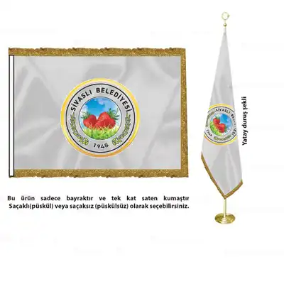 Sivaslı Belediyesi Saten Makam Bayrağı