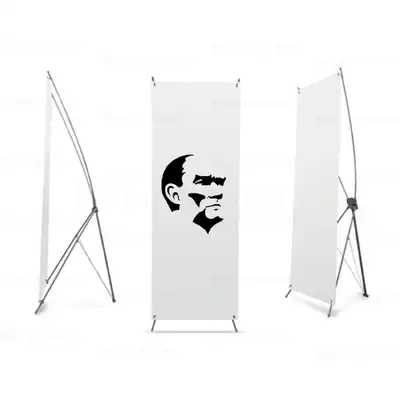 Siyah Beyaz Atatürk2 Dijital Baskı X Banner