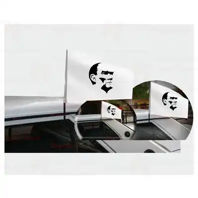 Siyah Beyaz Atatürk2 Özel Araç Konvoy Bayrağı