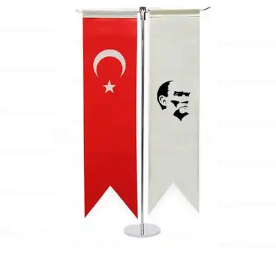 Siyah Beyaz Atatürk2 T Masa Bayrağı