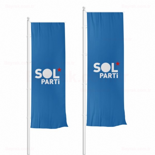 Sol Parti Mavi Dikey Çekilen Bayrak