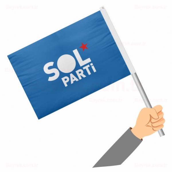 Sol Parti Mavi Sopalı Bayrak