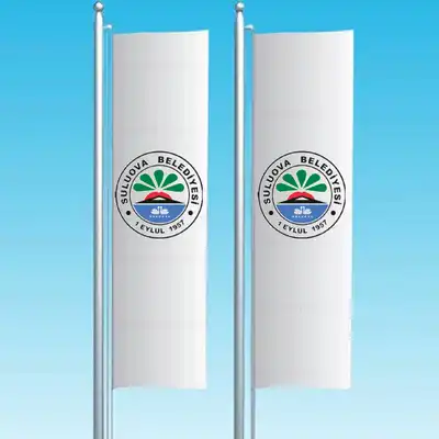 Suluova Belediyesi Dikey Çekilen Bayraklar