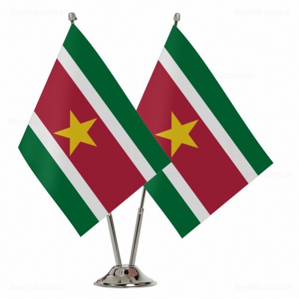 Surinam 2 li Masa Bayrakları