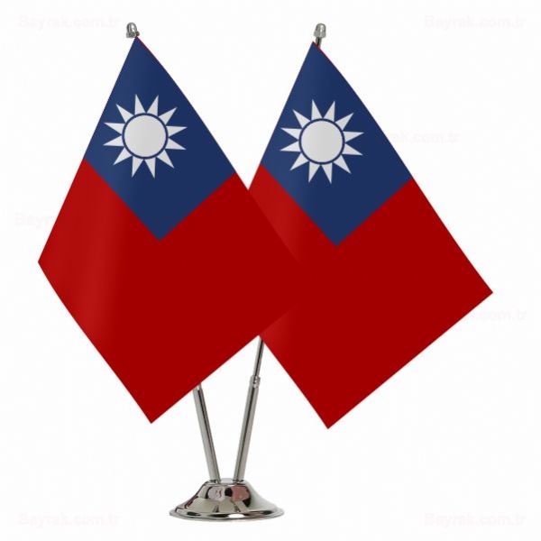 Tayvan 2 li Masa Bayrakları