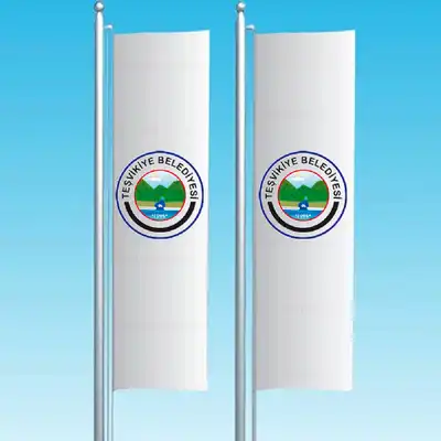 Tevikiye Belediyesi Dikey ekilen Bayraklar