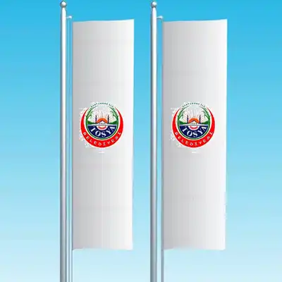 Tosya Belediyesi Dikey Çekilen Bayraklar