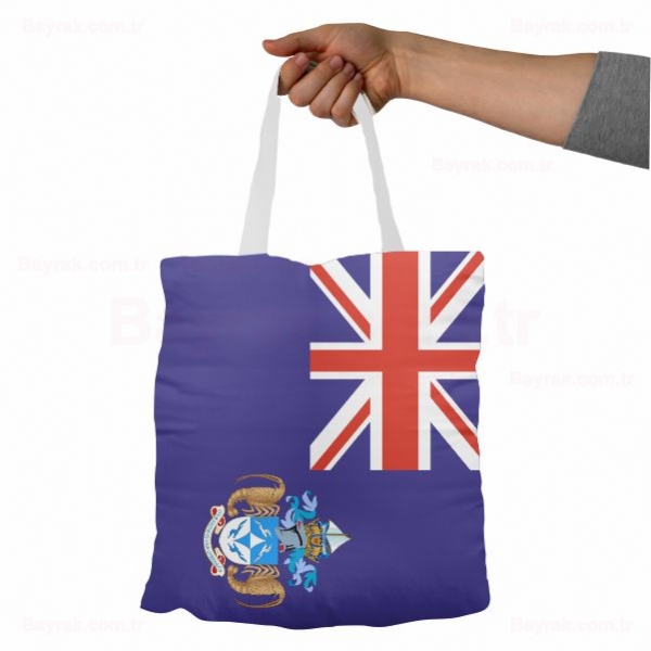 Tristan da Cunha Bez Baskılı Bez Çantalar