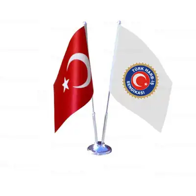 Türk Harb iş Sendikası 2 li Masa Bayrakları