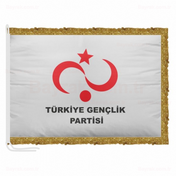Trkiye Genlik Partisi Saten Makam Bayrak