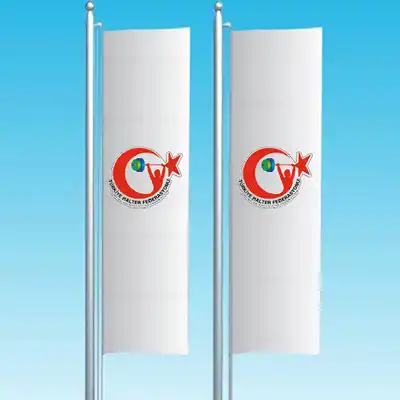 Türkiye Halter Federasyonu Dikey Çekilen Bayraklar