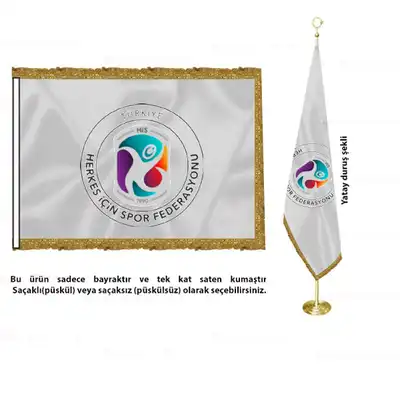 Türkiye Herkes için Spor Federasyonu Saten Makam Bayrağı