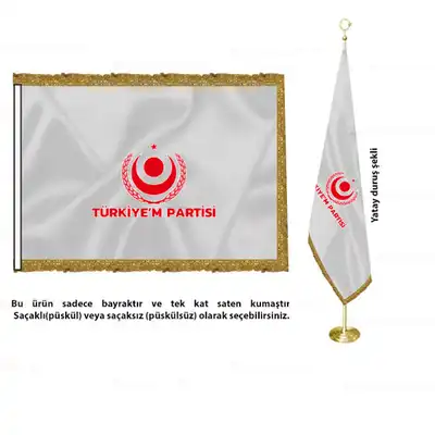 Türkiyem Partisi Saten Makam Bayrak