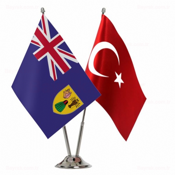 Turks ve Caicos Adaları 2 li Masa Bayrak