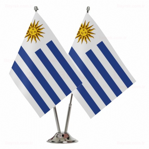 Uruguay 2 li Masa Bayraklar