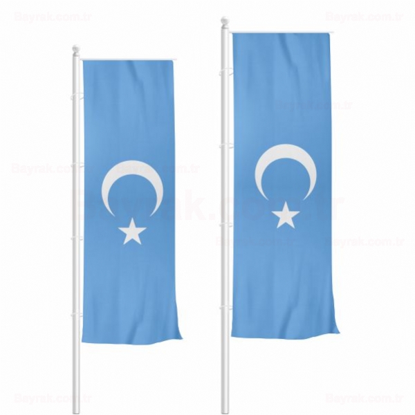 Uygur Trkleri Dikey ekilen Bayrak