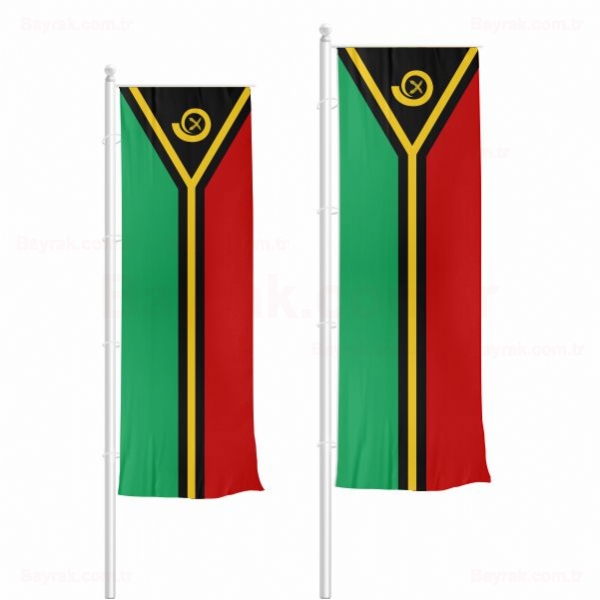 Vanuatu Dikey Çekilen Bayrak