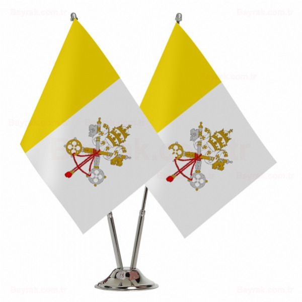 Vatikan 2 li Masa Bayrakları