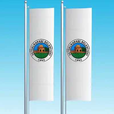 Veyselkarani Belediyesi Dikey Çekilen Bayraklar