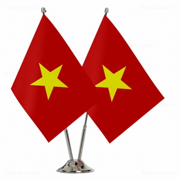 Vietnam 2 li Masa Bayraklar