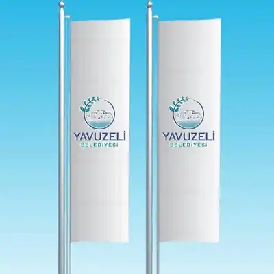 Yavuzeli Belediyesi Dikey Çekilen Bayraklar