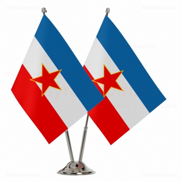 Yugoslavya 2 li Masa Bayraklar