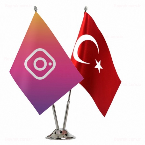 Zeminli Instagram 2 li Masa Bayrak