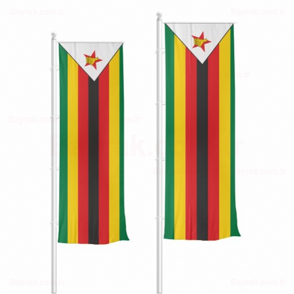 Zimbabve Dikey Çekilen Bayrak