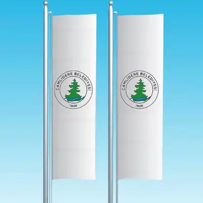 Çamlıdere Belediyesi Dikey Çekilen Bayraklar