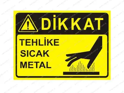 Dikkat Tehlike Scak Metal Levhas