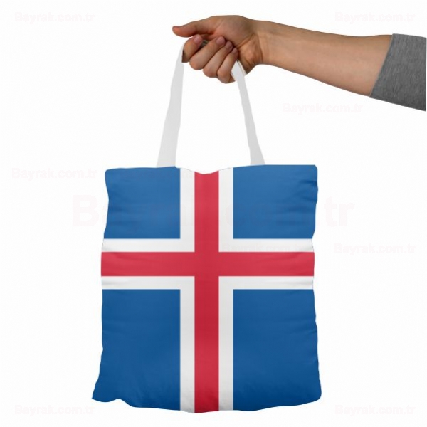 İzlanda Bez Baskılı Bez Çantalar