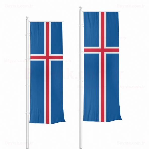 İzlanda Dikey Çekilen Bayrak