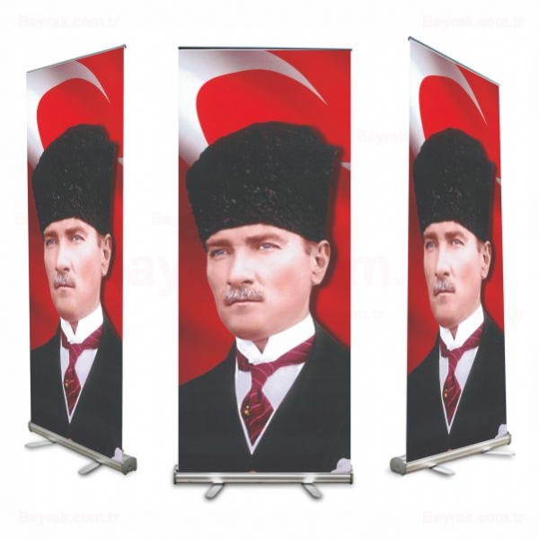 Kalpaklı Atatürk  Roll up Banner Bayraklı Roll up Banner